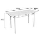 Τραπεζαρία Roza pakoworld σετ 5τμχ mdf καρυδί με μεταλλικό μαύρο πόδι 110x60x75εκ - Image 6