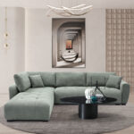 Γωνιακός καναπές Gianco pakoworld αναστρέψιμος ύφασμα σε μέντα απόχρωση 298x208x85εκ - Image 2