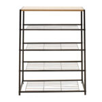 Παπουτσοθήκη Ramon pakoworld 12 ζευγών φυσικό-μαύρο 63x30x83εκ - Image 3