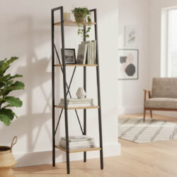 Βιβλιοθήκη Ramon pakoworld φυσικό-μαύρο 34x32