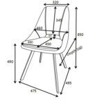 Καρέκλα Initiate pakoworld ανθρακί ύφασμα-πόδι μαύρο μέταλλο 48x57x85εκ - Image 8