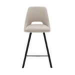 Σκαμπό μπαρ Initiate pakoworld κρεμ ύφασμα-πόδι μαύρο μέταλλο 48x56x98εκ - Image 5