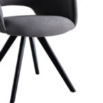 Πολυθρόνα Soreyia pakoworld περιστρεφόμενη ανθρακί ύφασμα-πόδι μαύρο μέταλλο 63x59x83εκ - Image 6