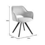 Πολυθρόνα Soreyia pakoworld περιστρεφόμενη ανθρακί ύφασμα-πόδι μαύρο μέταλλο 63x59x83εκ - Image 7