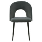 Καρέκλα Jonah pakoworld βελούδο ανθρακί-μαύρο πόδι - Image 4