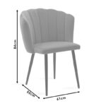 Καρέκλα Esme pakoworld βελούδο ροζ-μαύρο πόδι - Image 7