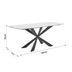 Τραπέζι Viano pakoworld sintered stone ανοιχτό γκρι-μαύρο 180x85x76εκ - Image 6