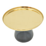 Τραπέζια σαλονιού Kunlo Inart σετ 2τεμ χρυσό χρώμιο-μαύρο γυαλί - Image 6