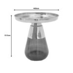 Τραπέζια σαλονιού Kunlo Inart σετ 2τεμ χρυσό χρώμιο-μαύρο γυαλί - Image 7