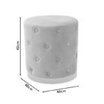 Σκαμπό σαλονιού Cora pakoworld βελούδο μπορντό-χρυσό Φ40x42εκ - Image 3