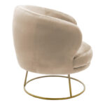 Πολυθρόνα Rony pakoworld βελούδο μπεζ-χρυσό 78x75x82εκ - Image 3