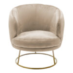 Πολυθρόνα Rony pakoworld βελούδο μπεζ-χρυσό 78x75x82εκ - Image 4
