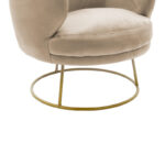 Πολυθρόνα Rony pakoworld βελούδο μπεζ-χρυσό 78x75x82εκ - Image 6