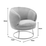 Πολυθρόνα Rony pakoworld βελούδο μπεζ-χρυσό 78x75x82εκ - Image 7