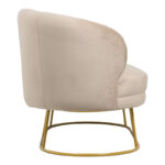 Καναπές διθέσιος Rony pakoworld βελούδο μπεζ-πόδι χρυσό μέταλλο 135x75x85εκ - Image 3