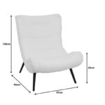 Πολυθρόνα-μπερζέρα Silla pakoworld μπουκλέ ύφασμα σε σάπιο μήλο απόχρωση 97x80x100εκ - Image 8