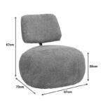 Πολυθρόνα Stonie pakoworld μπουκλέ ύφασμα σε φυστικί απόχρωση 67x73x67εκ - Image 5