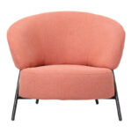 Πολυθρόνα Jennie pakoworld ύφασμα σε κεραμιδι απόχρωση με μαύρα μεταλλικά πόδια 84x84x71,5εκ - Image 3