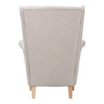 Πολυθρόνα - μπερζέρα Malei pakoworld ύφασμα σε κρεμ απόχρωση-ξύλινα πόδια 85x93x100εκ - Image 4