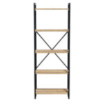 Βιβλιοθήκη Baker pakoworld καρυδί-μαύρο 66x34x180εκ - Image 4