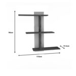 Ραφιέρα τοίχου Norman pakoworld μελαμίνη σε καρυδί-λευκή απόχρωση 110x19.5x90εκ - Image 2