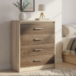 Συρταριέρα OLYMPUS pakoworld με 4 συρτάρια χρώμα castillo-toro 80x40x95εκ - Image 2