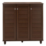 Παπουτσοθήκη-ντουλάπι SANTO pakoworld 16 ζεύγων χρώμα καρυδί 89,5x34,5x91,5εκ - Image 5