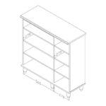 Παπουτσοθήκη-ντουλάπι SANTO pakoworld 16 ζεύγων χρώμα καρυδί 89,5x34,5x91,5εκ - Image 9