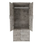 Ντουλάπα ρούχων δίφυλλη OLYMPUS pakoworld χρώμα antique ανθρακί 81x57x183εκ - Image 2