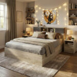 Κρεβάτι OLYMPUS pakoworld σε χρώμα castillo oak 140x200εκ - Image 2