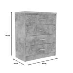 Φοιτητικό πακέτο επίπλων υπνοδωματίου OLYMPUS B pakoworld σετ 4τεμ σε antique ανθρακί απόχρωση - Image 7