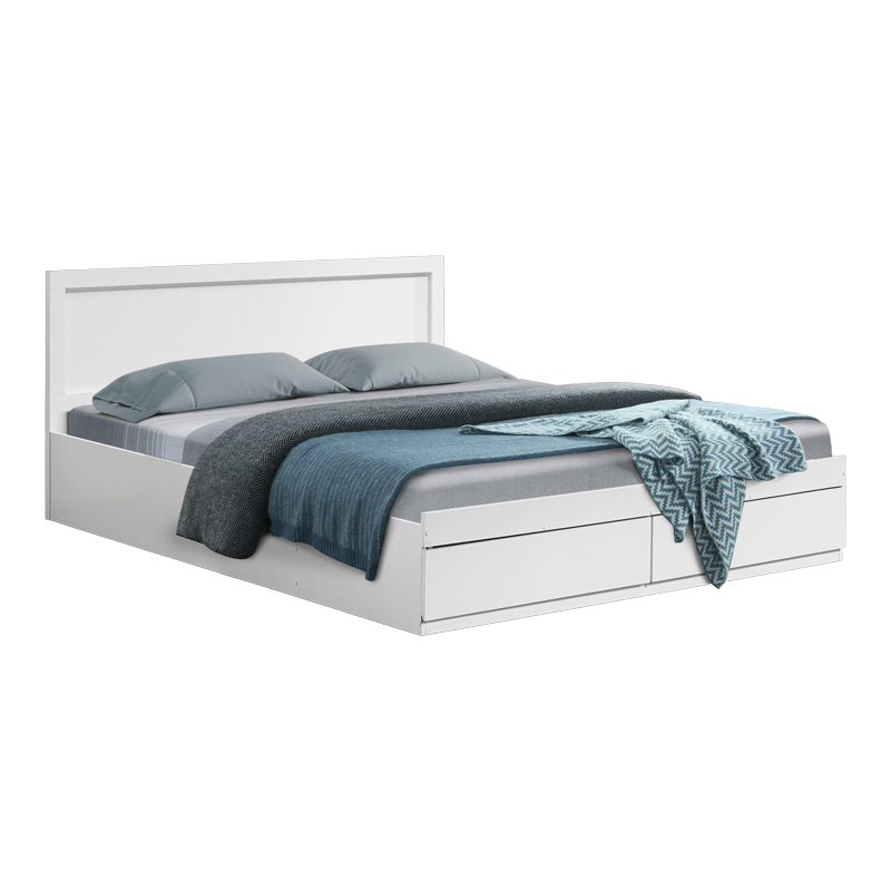 123-000246 Κρεβάτι Olympus pakoworld με συρτάρι σε λευκή απόχρωση 150x200εκ