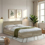 Κρεβάτι Olympus pakoworld με συρτάρι σε sonoma απόχρωση 160x200εκ - Image 2