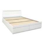 Κρεβάτι Olympus pakoworld με συρτάρι σε λευκή απόχρωση 140x200εκ - Image 3