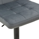 Σκαμπό μπαρ Remina pakoworld πτυσσόμενο γκρι βελούδο-μαύρο μέταλλο 45x53x112εκ - Image 5