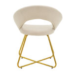 Καρέκλα Valentina pakoworld μπεζ βελούδο-χρυσό πόδι 65x60x82εκ - Image 5