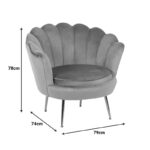 Πολυθρόνα Daimon pakoworld βελούδο σε φυστικί-χρυσό απόχρωση 79x74x78εκ - Image 7