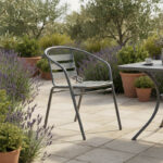 Πολυθρόνα Tade pakoworld μέταλλο ανθρακί 54x58x73εκ - Image 3