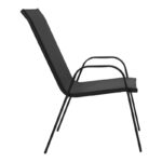 Τραπεζαρία Valor-Calan pakoworld σετ 5τεμ μέταλλο μαύρο-γυαλί-textilene μαύρο 110x60x70εκ - Image 4