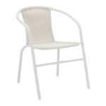 Τραπεζαρία Obbi-Ensure pakoworld 5τεμ μέταλλο-γυαλί σε λευκή απόχρωση 120x70x70εκ - Image 2