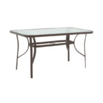 Τραπεζαρία Sussie-Ensure pakoworld 5τεμ μέταλλο-γυαλί σε καφέ απόχρωση 120x70x70εκ - Image 5