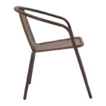 Τραπεζαρία Ensure-Obbi pakoworld 5τεμ μέταλλο σε καφέ απόχρωση 140x80x70εκ - Image 4