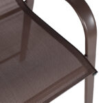 Σκαμπό μπαρ μεσαίου ύψους Calan pakoworld σκούρο καφέ μέταλλο-textilene σε καφέ απόχρωση 55x70x114εκ - Image 6