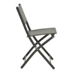 Καρέκλα Jeve pakoworld πτυσσόμενη μέταλλο-textilene σε ανθρακί απόχρωση 46x51x81εκ - Image 4