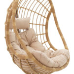 Κούνια Lacie pakoworld κρεμαστή μέταλλο καφέ-pe φυσικό-μαξιλάρι μπεζ - Image 5