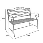 Παγκάκι Benko pakoworld μέταλλο σε μπρονζέ απόχρωση 114x45x95εκ - Image 6