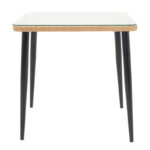 Τραπέζι Naoki pakoworld γυαλί-μέταλλο μαύρο-pe rattan σε φυσική απόχρωση 80x80x78εκ - Image 2