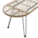 Τραπέζι Naoki pakoworld μέταλλο μαύρο-pe φυσικό-γυαλί 100x45x46εκ - Image 3