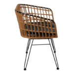 Καναπές 2θέσιος Naoki pakoworld μέταλλο μαύρο-pe φυσικό 120x55x79εκ - Image 5