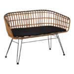 Καναπές 2θέσιος Naoki pakoworld μέταλλο μαύρο-pe φυσικό 120x55x79εκ - Image 8